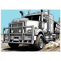 Haulers Never Stop road train art print by DIRTY ROGER®, view 5