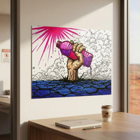 Hydration mining safety art print, heat hazard poster by DIRTY ROGER®, view 3