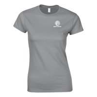 Logo women's mining t-shirt with DR hard hat badge by DIRTY ROGER®, view 3