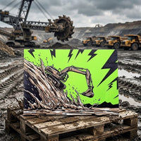 Bench Slide mining art print, earthmoving hazard poster by DIRTY ROGER®, view 7