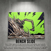 Bench Slide mining art print, earthmoving hazard poster by DIRTY ROGER®, view 10