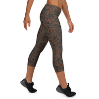 Blast Pattern Camo capri leggings by DIRTY ROGER®, night shift mining camo gym leggings, view 9