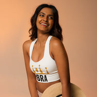 PBRA Gym Princess longline sports bra by DIRTY ROGER®, gold crown and PBRA band, view 3