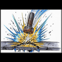 Falling Objects mining safety art print, industrial hazard poster by DIRTY ROGER®