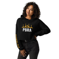 PBRA Gym Princess black crop hoodie by DIRTY ROGER®, GYM PRINCESS gold sleeve print