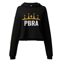 PBRA Gym Princess black crop hoodie by DIRTY ROGER®, back with DR badge