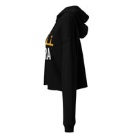 PBRA Gym Princess black crop hoodie by DIRTY ROGER®, worn front view