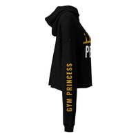 PBRA Gym Princess black crop hoodie by DIRTY ROGER®, worn back view