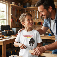 Kids Workshop Bird t-shirt, mining gift tee, youth by DIRTY ROGER®