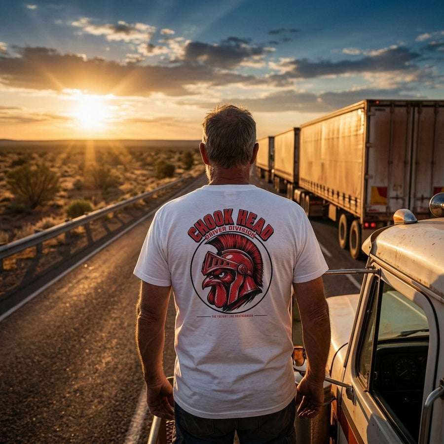Chook Head truckie t-shirt, funny mining and FIFO tee, unisex by DIRTY ROGER®, view 10