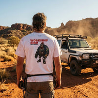 Workshop Bird mechanic t-shirt, funny mining workshop tee, unisex by DIRTY ROGER®, view 6