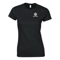 Logo women's mining t-shirt with DR hard hat badge by DIRTY ROGER®, view 4