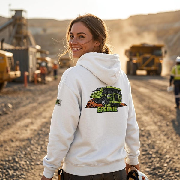 The Greenie Women's Mining Hoodie – Funny Haul Truck Pullover | DIRTY ROGER®