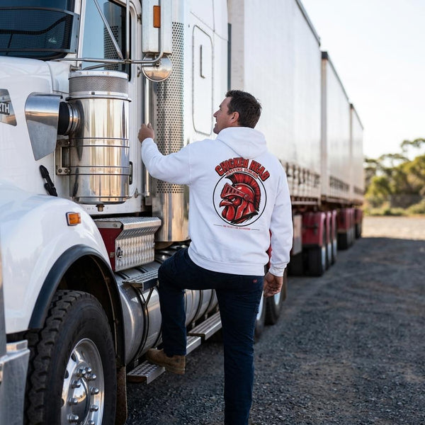 Chook Head Truckie Hoodie – Funny Mining & FIFO Pullover | DIRTY ROGER®