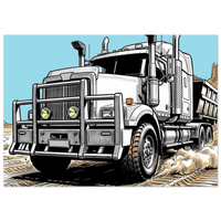 Haulers Never Stop road train art print by DIRTY ROGER®, view 9