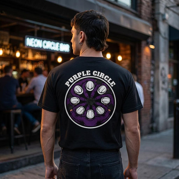 Purple Circle Mining T-Shirt – Funny FIFO Hi-Vis Tee | DIRTY ROGER®