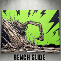 Bench Slide mining art print, earthmoving hazard poster by DIRTY ROGER®, view 6