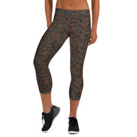 Blast Pattern Camo capri leggings by DIRTY ROGER®, night shift mining camo gym leggings, view 7