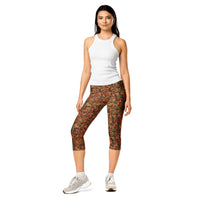 Pilbara Camo capri leggings by DIRTY ROGER®, red dirt mining camo gym leggings, view 2