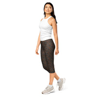 Blast Pattern Camo capri leggings by DIRTY ROGER®, night shift mining camo gym leggings, view 4