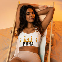 PBRA Gym Princess longline sports bra by DIRTY ROGER®, gold crown and PBRA band