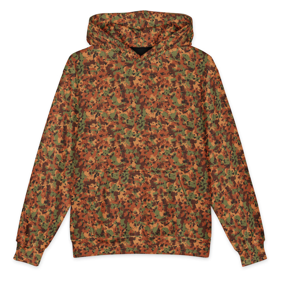 Pilbara Camo oversized hoodie by DIRTY ROGER®, red dirt mining camo, view 1
