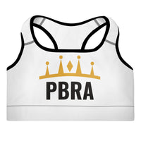 PBRA Gym Princess sports bra by DIRTY ROGER®, flat lay