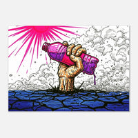 Hydration mining safety art print, heat hazard poster by DIRTY ROGER®, view 2