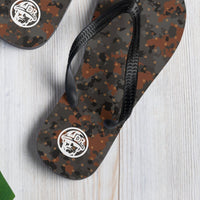 Blast Pattern Camo Thongs close-up of night shift camo and drill-hole grid