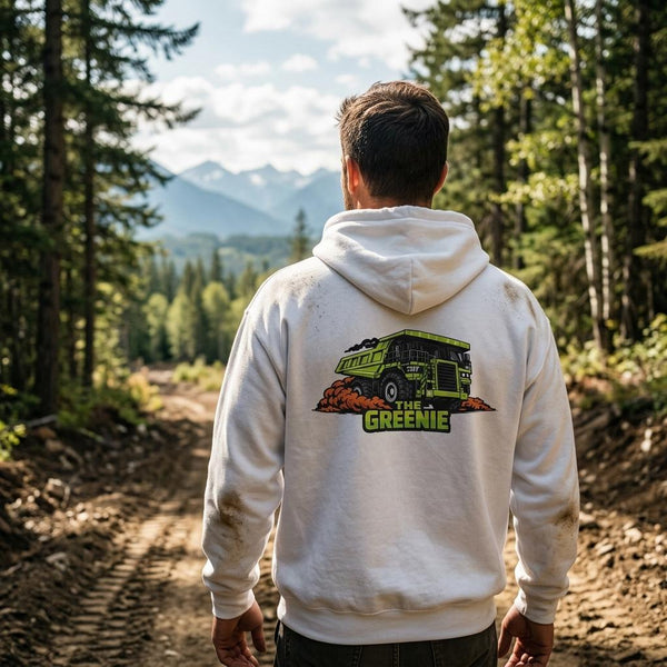 The Greenie Haul Truck Hoodie – Funny Mining Rookie Pullover | DIRTY ROGER®