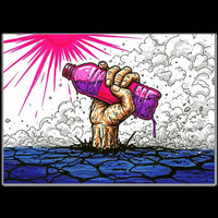Hydration mining safety art print, heat hazard poster by DIRTY ROGER®