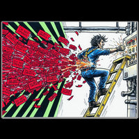 No Tags To Test isolation safety art print, electrical hazard poster by DIRTY ROGER®