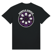 Purple Circle funny mining t-shirt, purple hi-vis hard hats, unisex tee by DIRTY ROGER®, view 2