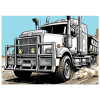 Haulers Never Stop road train art print by DIRTY ROGER®, view 3