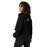 PBRA Gym Princess black crop hoodie by DIRTY ROGER®, worn with jeans